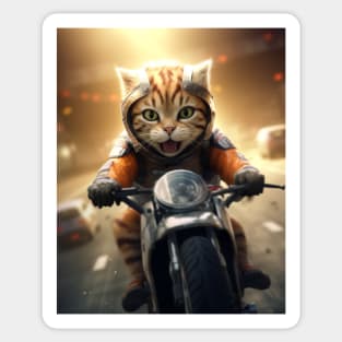 Kitty Moto Race Sticker